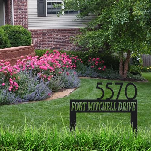 Yuajsterl Personalized Modern Large Metal Address Sign For Yard thumb #4