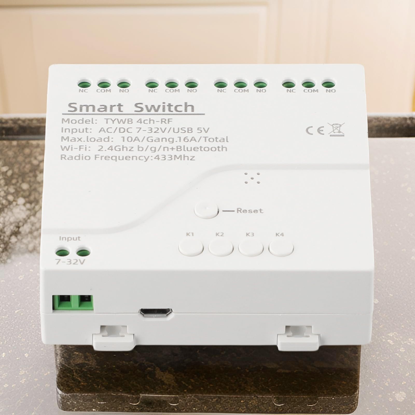 Smart 4CH WiFi RF Relais Modulschalter für Tuya Smart LIFEs, DC 5–32 V AC 85–250 V, Inching selbstsichernde Steuerung, kompatibel mit Google Home Voice (4 CH DC 5–32 V mit Gehäuse)