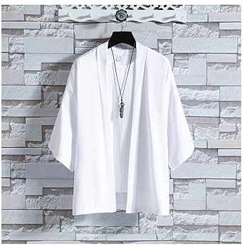 Yama　jiji 和歌山シャツ　bunai羽織 Men Japanese Short Sleeve Kimono Yukata Shirt Loose Cardigan