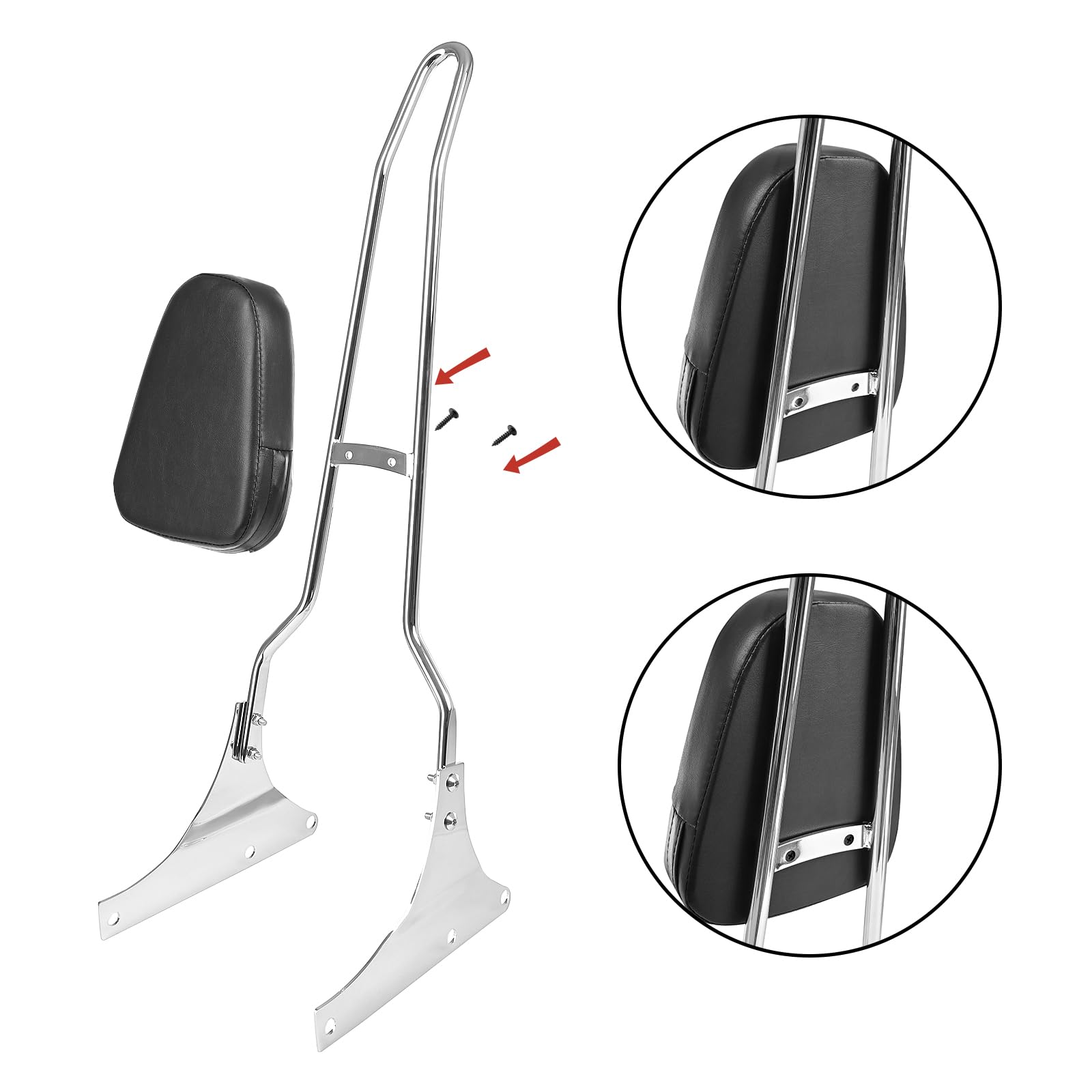Dossier de moto Softail Fat Bob Sissy Bar compatible avec Harley Davidson Heritage Softail FXSTC FLSTC Springer FLSTS Fat Boy EFI FLSTF 76,2 cm de haut dossier arrière passager amovible