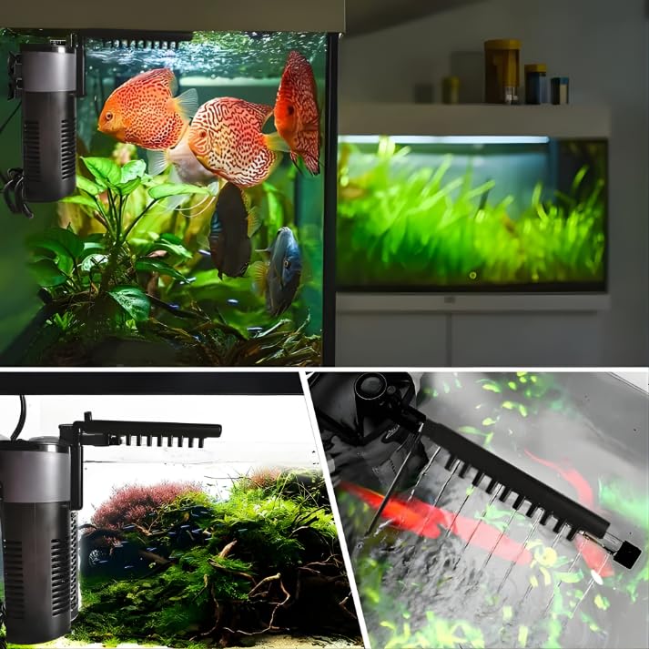VAYINATO Sobo filter operating in an aquarium, showing waterfall effect