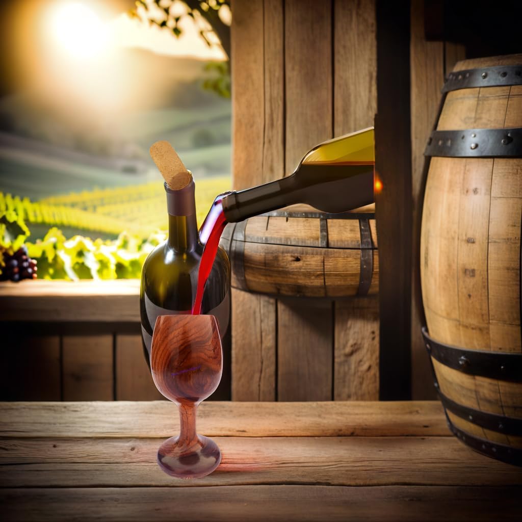 "Elegant Handmade Wooden Wine and Beer Glass – Unique Eco-Friendly Design for a Premium, Natural Drinking Experience