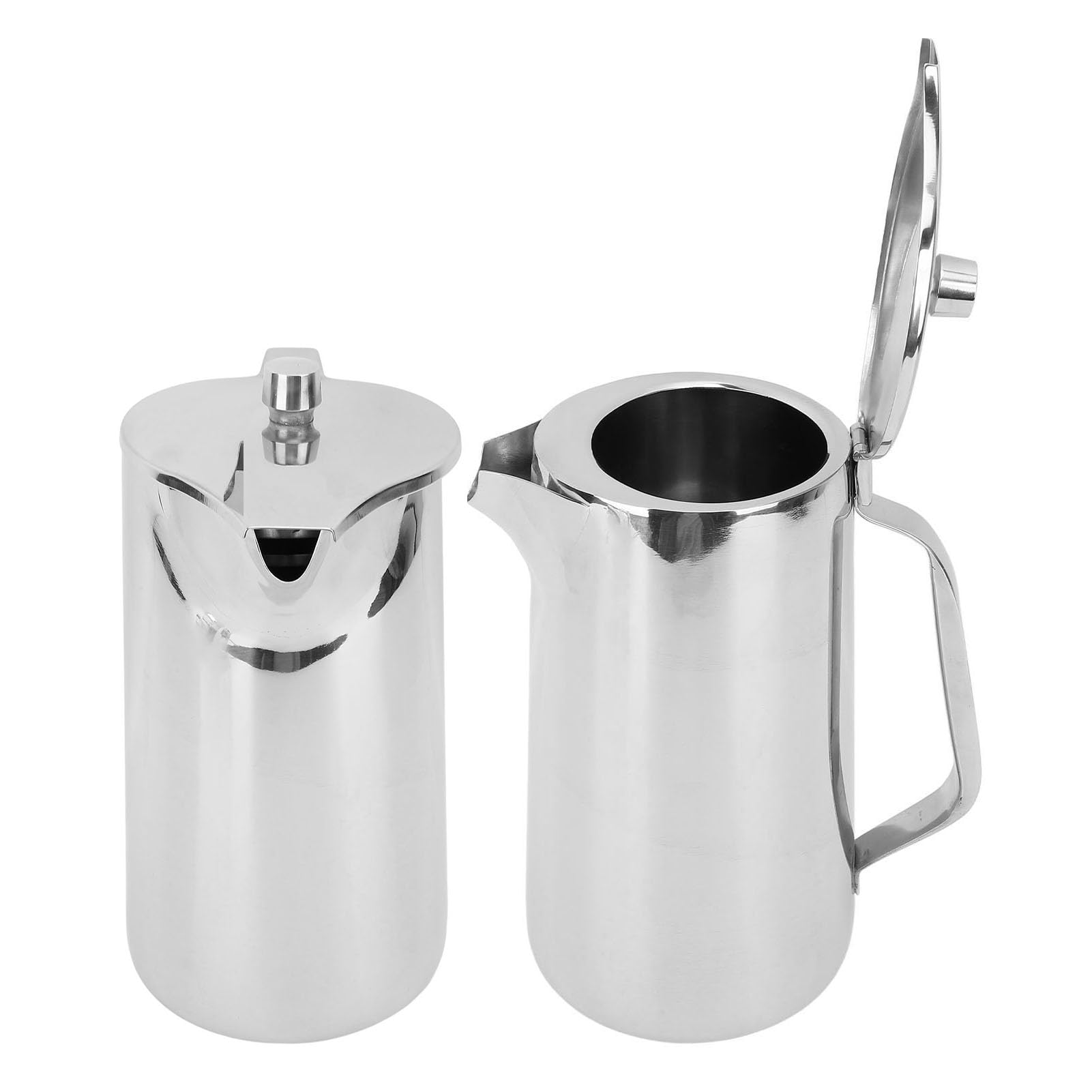 Jarra de agua de acero inoxidable, hervidor de agua moderno de 2 litros con tapa, mango ergonómico, práctica boquilla de vertido, jarra de bebidas frías, para agua, té, café, jugo