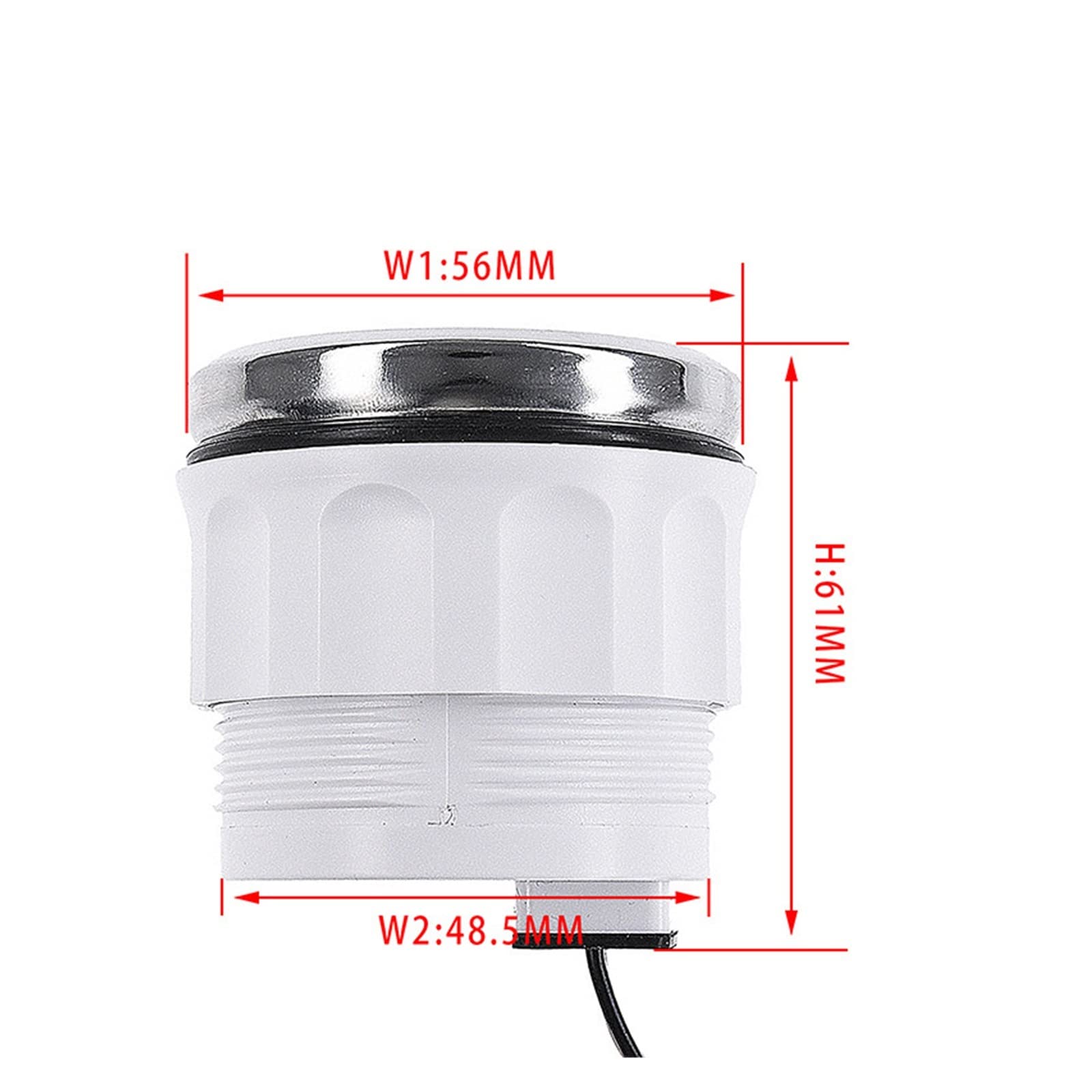 Wskaźnik poziomu wody ze światłem alarmowym + czujnik poziomu wody 0-190 Ohm 52mm wskaźnik poziomu wody w zbiorniku do samochodu RV Camper Boat(150mm)