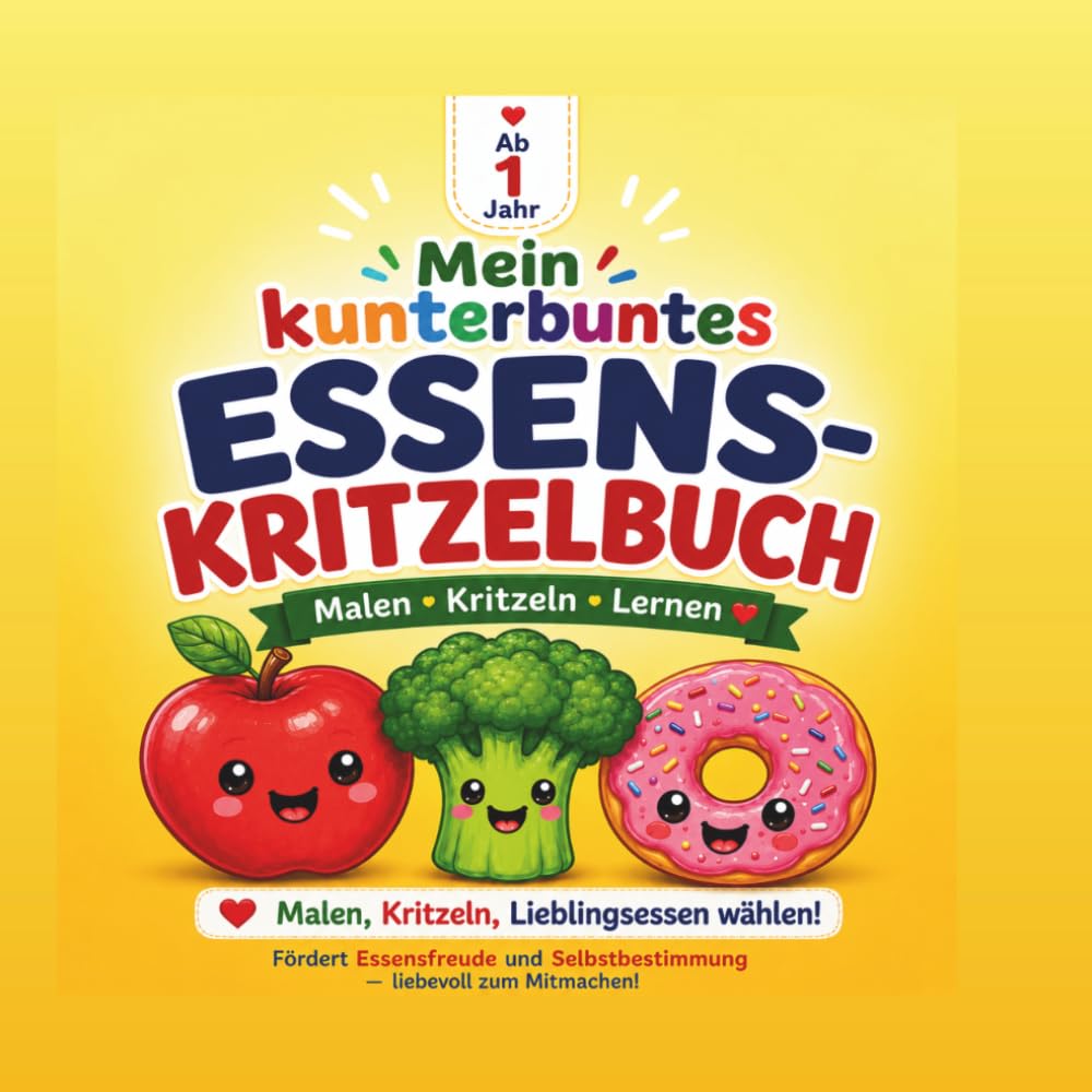Mein kunterbuntes Essensmalbuch: Fördert Essenfreude und Selbstbestimmung - liebevoll zum Mitmachen