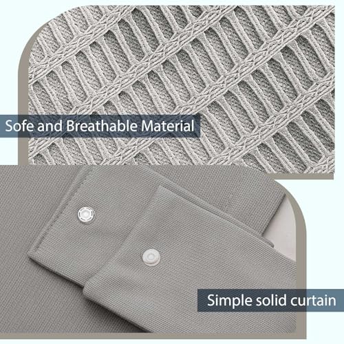 Chapou 60\"W x 96\"L/5x8 FT Inherent Flame Retardant Hospital Curtain Room Divider, Grommet Flame Resistant Cubicle Curtains Medical Privacy Curtain for Hospital, Medical Clinic, Lab, School, Gray