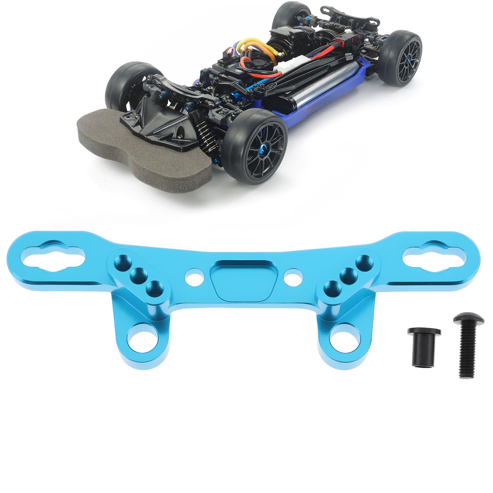 EMSea 2pcs Aluminium Alloy Shock Tower Mount Front Rear Compatible with TA-MIYAs TT02 TT02D TT02R Chassis - Image 4