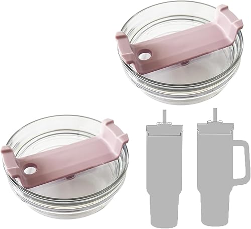 Paquete de 2 tapas para vaso de 40 onzas compatibles con Stanley Quencher, a prueba de derrames, de acero inoxidable, resistentes a salpicaduras,