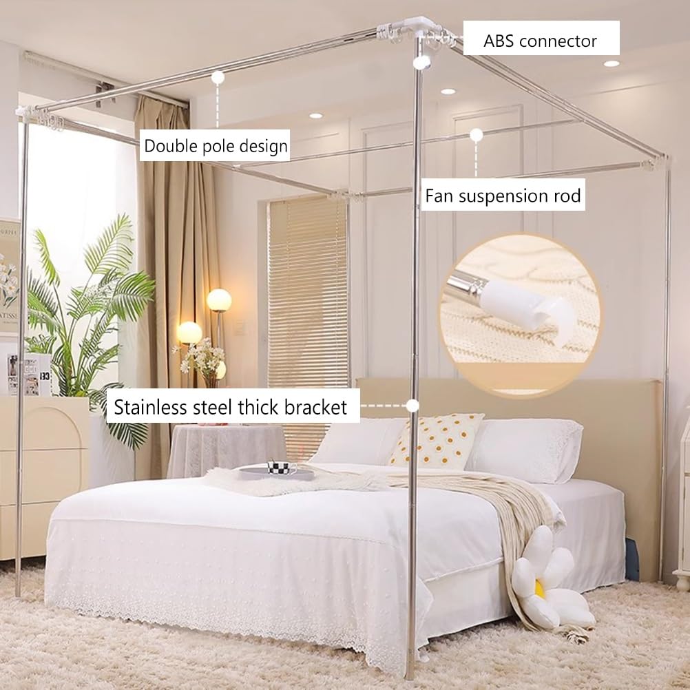 Doseles para Cama Mosquitera con Dosel para Cama Doble Azul, Juego para Cama Doble Queen King, decoración de Dormitorio para Primavera, Verano, Otoño e Invierno (Size : 150X200X195CM)