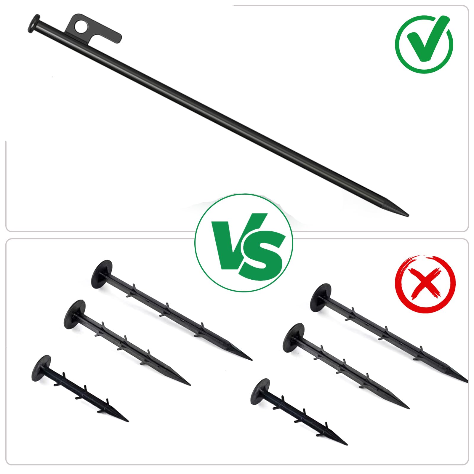 3-teiliges robustes Stahl-Baumpfahl-Set mit 30 cm Heringen, 40 cm langen Gurten und 100 m Seil zum Schutz des Baumes