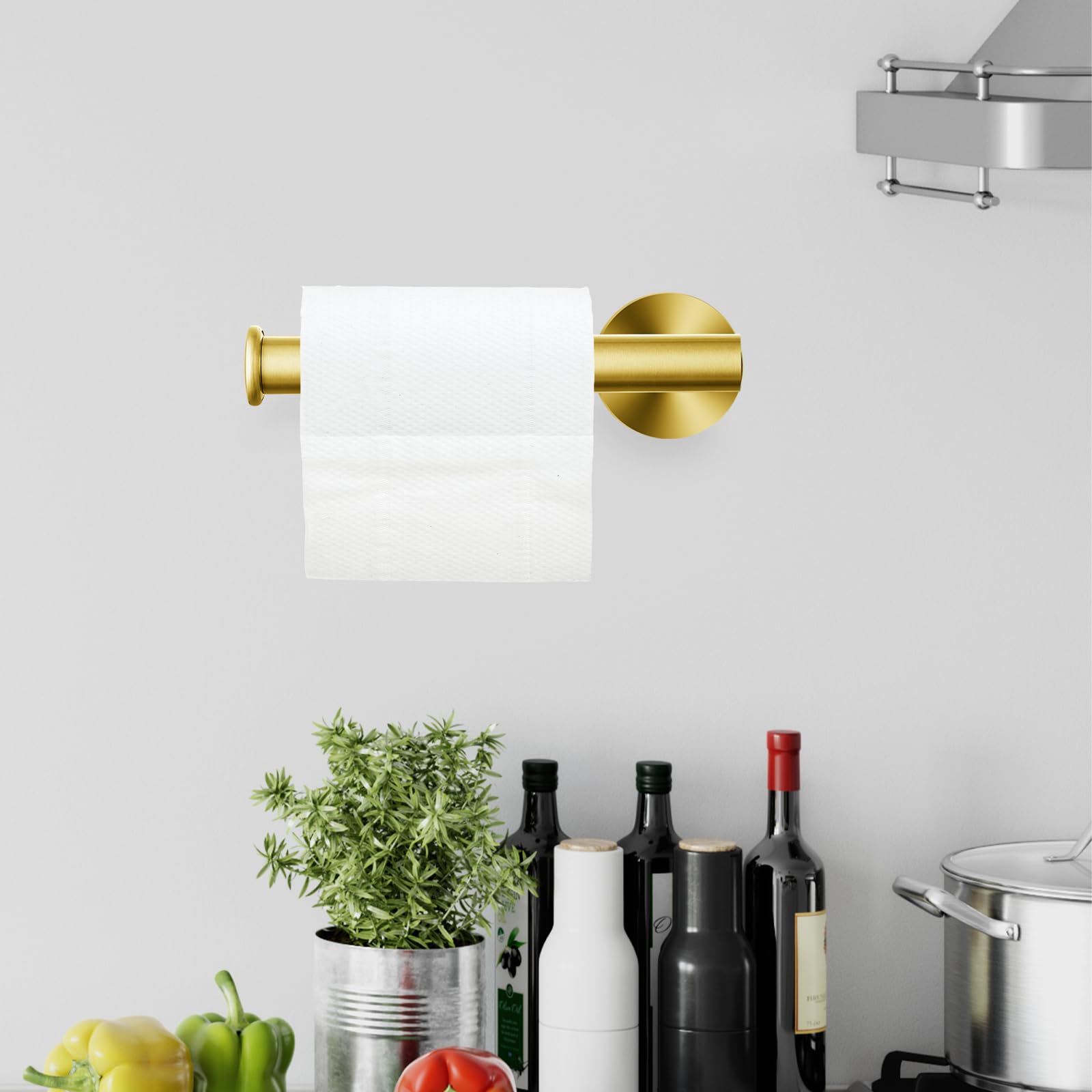 Anneau Porte-Papier/Serviette, Eolax Doré Accessoires de Salle de Bains, Porte-Rouleau Perforé et Porte-Serviette en Aen Acier Inoxydable, Fixation Murale, 2 Pièces