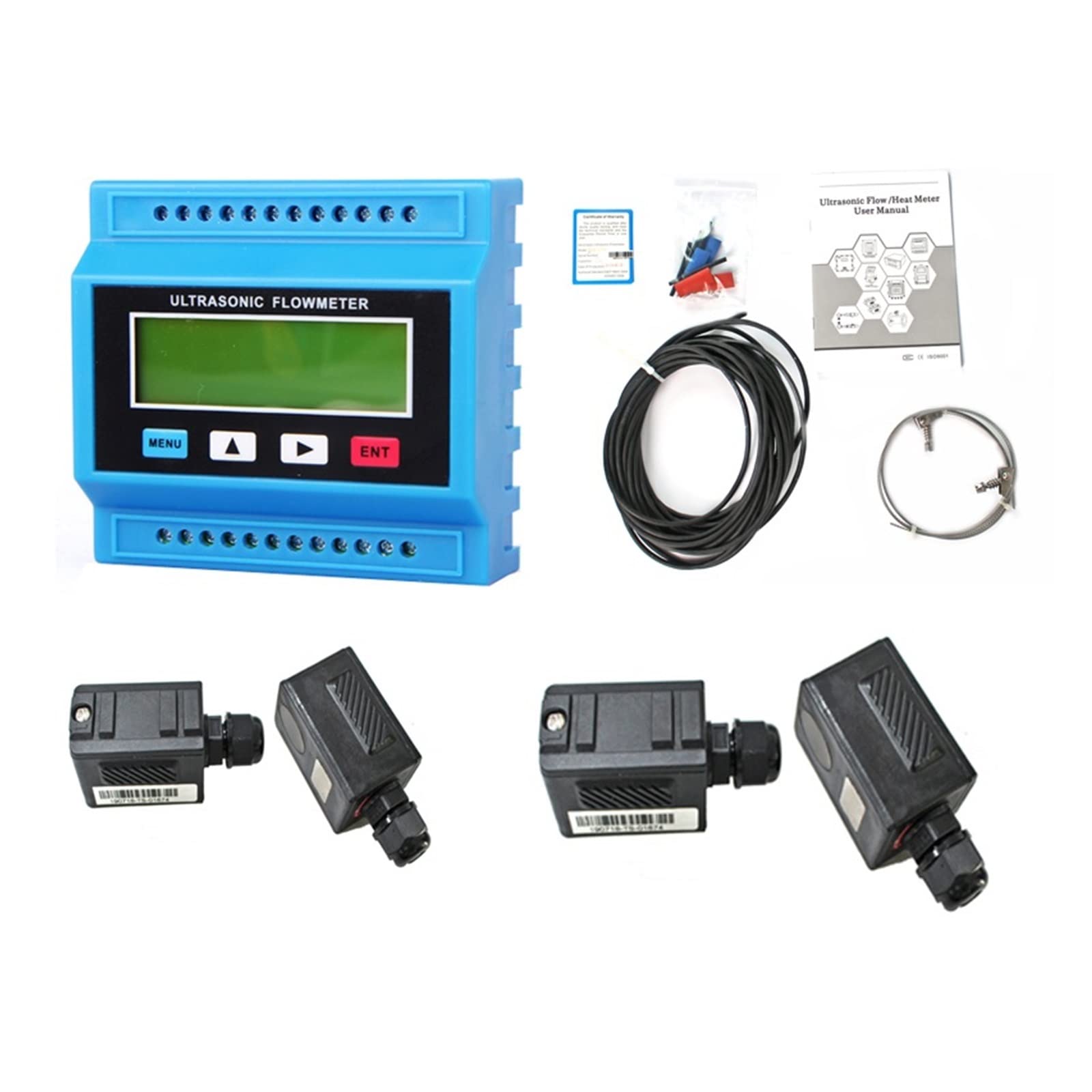 Kogedss Host Ts-2-Ht Tm-1-Ht Water Flow Meter, Tuf-2000M Ultrasonic Digital Liquid Flow Meter Ts-2 Dn15~Dn100 Tm-1 Dn50~Dn700 Tl-1 Dn300~Dn6000 Ultrasonic Module Sensor Water Flowmeter(Host Ts-2-Ht Tm-1-Ht)