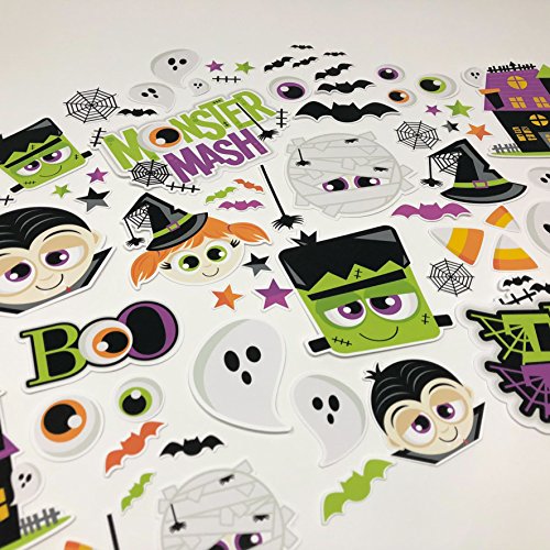 Die Cuts & Paper Set - Monster Mash For Halloween - By Miss Kate Cuttables - 16 Sheets Of 12"X12" Premium Specialty Paper & Over 60 Coordinating Die Cuts - Exclusive Original Matching Set #TOP5