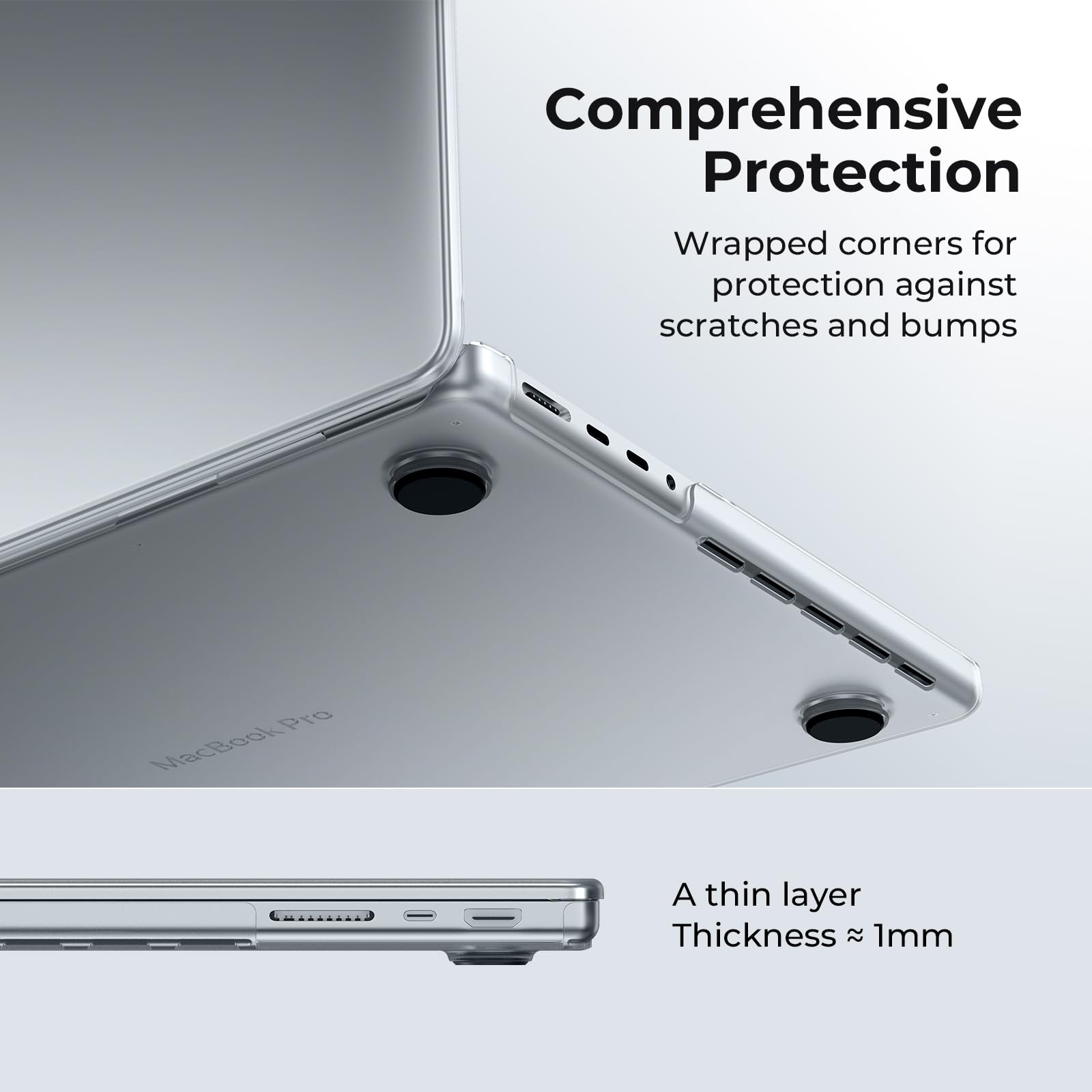 TECOOL Premium Cover Ultrasottile per MacBook Air 13,6 Pollici M5 M4 M3 M2 2022-2026 A3449 A3240 A3113 A2681, Custodia Rigida e Copritastiera UE in TPU, trasparente satinato TECOOL Premium Cover Ultrasottile per MacBook Air 13,6 Pollici M5 M4 M3 M2 2022-2026 A3449 A3240 A3113 A2681, Custodia Rigida e Copritastiera UE in TPU, trasparente satinato