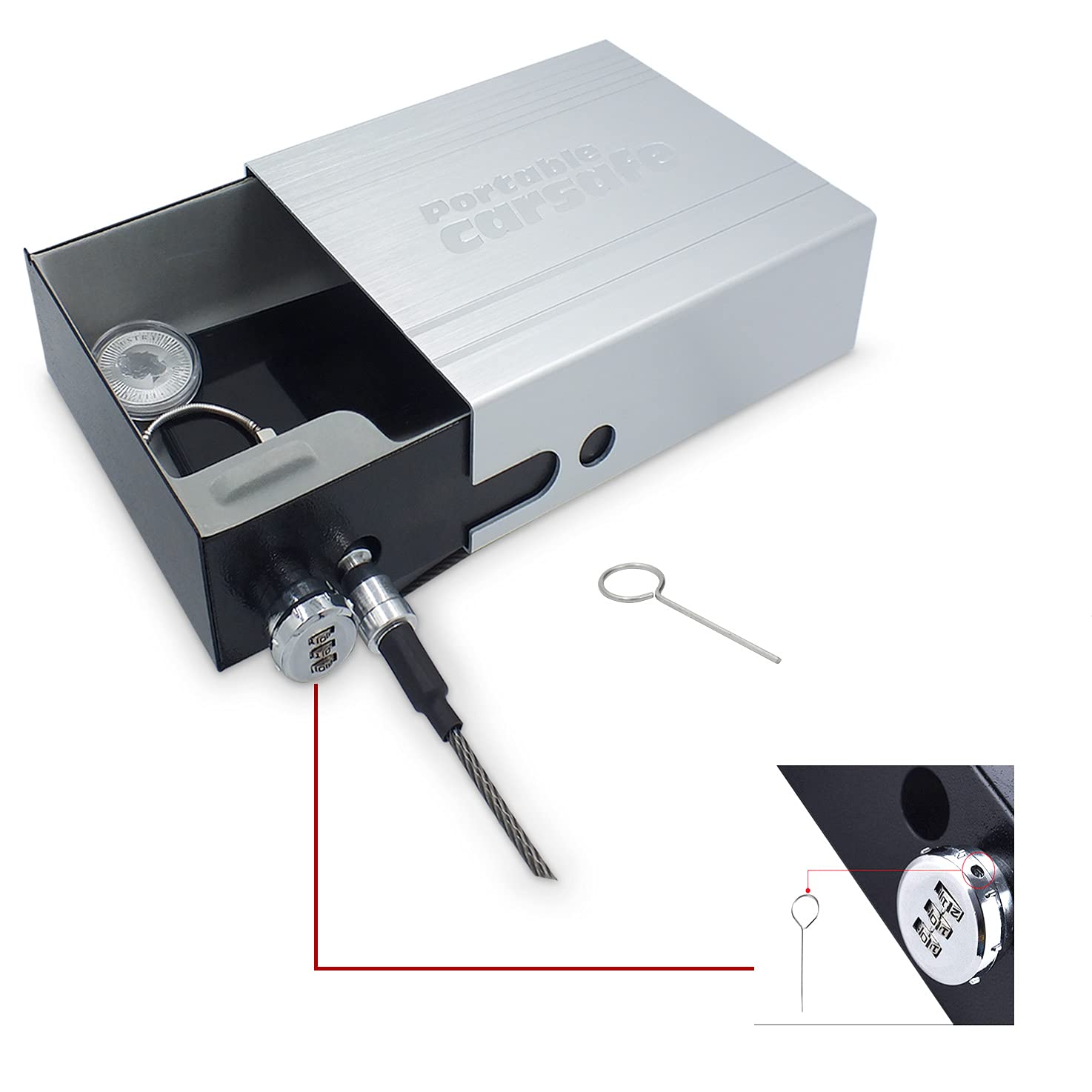 SAFE Auto Strandsafe 21 x 15 x 7 cm | Robuste Konstruktion mit verschließbarem Innenraum für diskrete Wertaufbewahrung