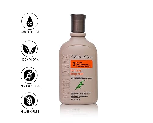 Miniatura 8 de Peter Lamas Acondicionador ultra voluminizador  Suaviza el cabello fino y flaco con agua de arroz y vitaminas B  Vegano, sin parabenos, sin sulfatos