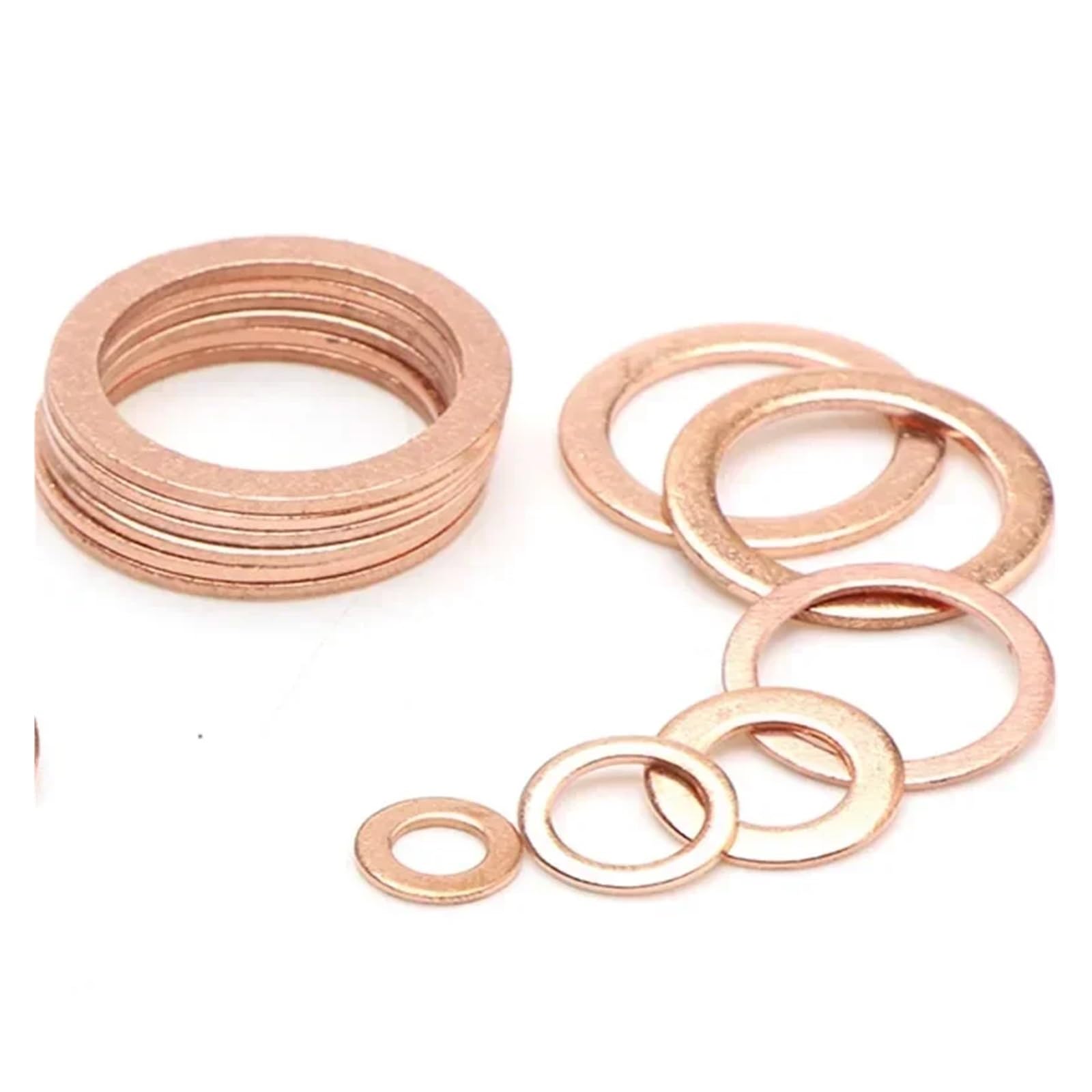 Qian Grove 10/50 Uds junta de Arandela de cobre sólido sello de anillo plano tapón de sumidero accesorios de sellado de aceite arandelas accesorios de Hardware de sujeción(M13x 19x 1.5,50Pcs)