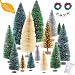 Nilos 53 PCS Artificial Mini Christmas Trees Set, Bottle Brush Trees with Wood Base Tabletop Sisal Trees for Winter Crafts Christmas Themed Decor 5 Colors and 7 Sizes