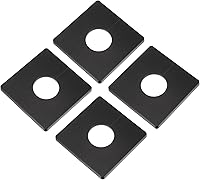 Vista 12 de uxcell 4 bridas divididas para pared, placa cuadrada de ABS autoadhesiva con orificio de 1.102 in/1.1 pulgadas de diámetro, cubierta de tubería