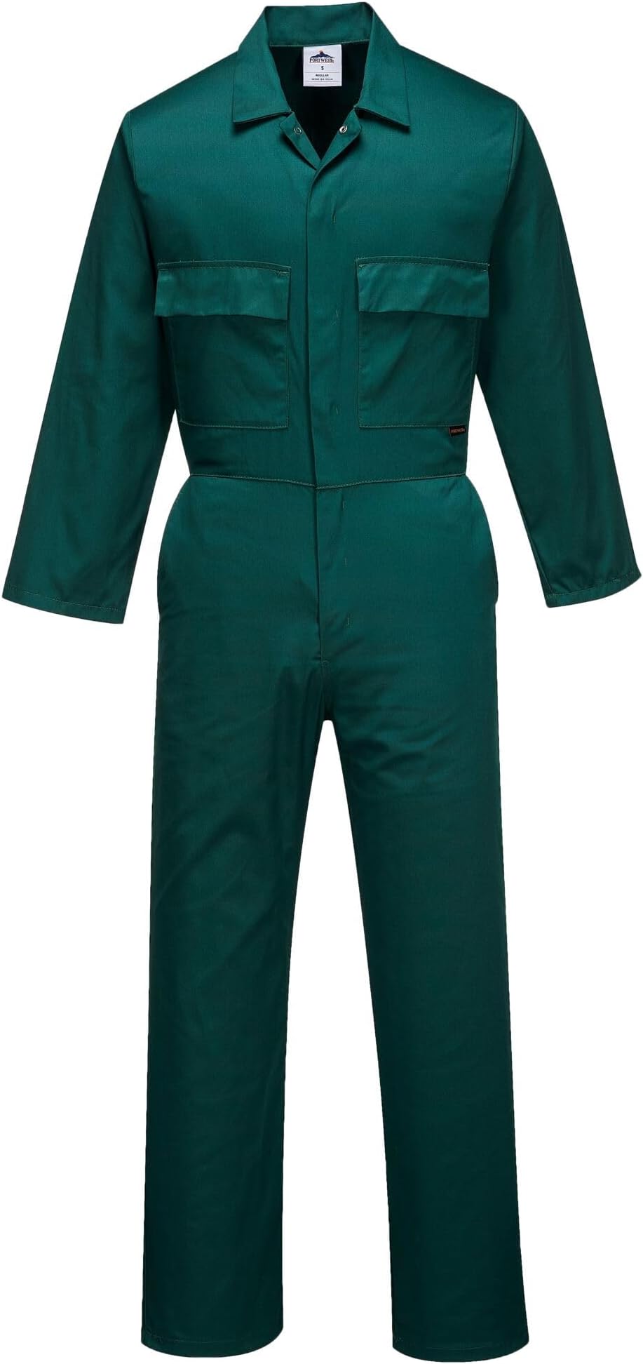 Portwest S999 Classic Collection Protective Polycotton Work Coverall Men's Boiler Suit Work Overalls Workwear Unisex Six Pockets Elasticated Waist 40+ UPF, Regular, Bottle Green, L