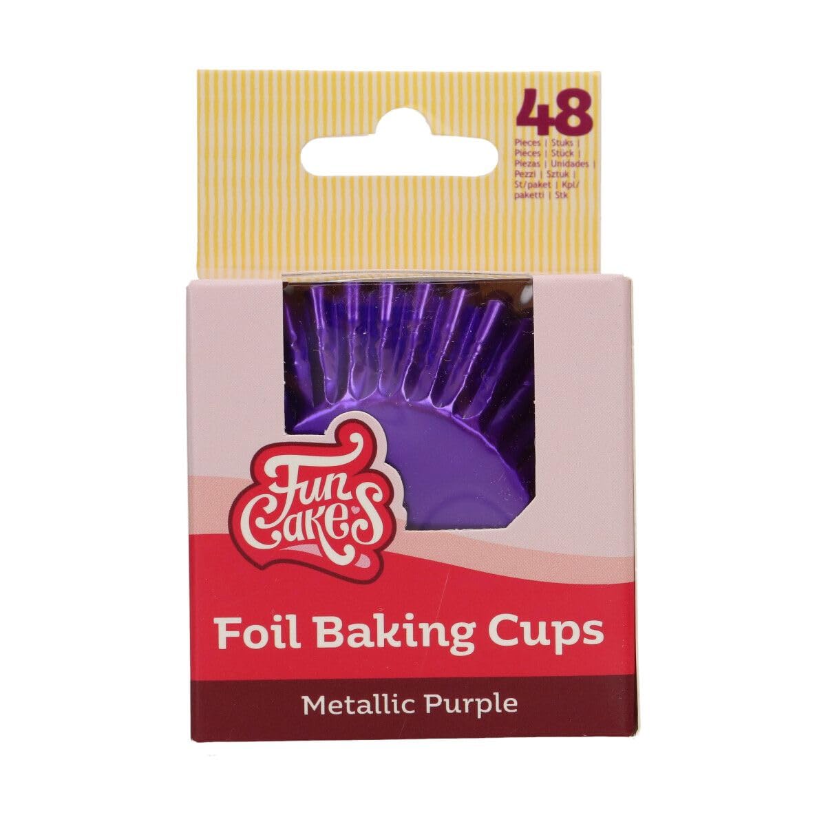FunCakes Foil Baking Cups Metallic Purple, Cupcake Cases for Baking Greaseproof Baking Cups Firm Foil Paper for Cupcakes, Muffins, Brownies and More, 48-Piece