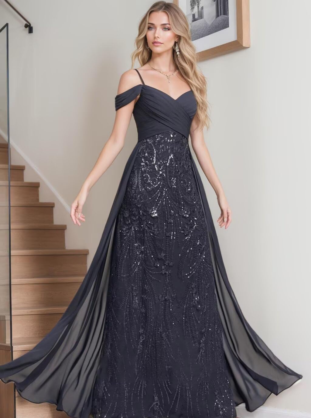 Petite Mother of Bride Dresses for Women 2025 Coral Long Prom Dresses for Wedding Guest Chiffon Spaghetti Straps US12