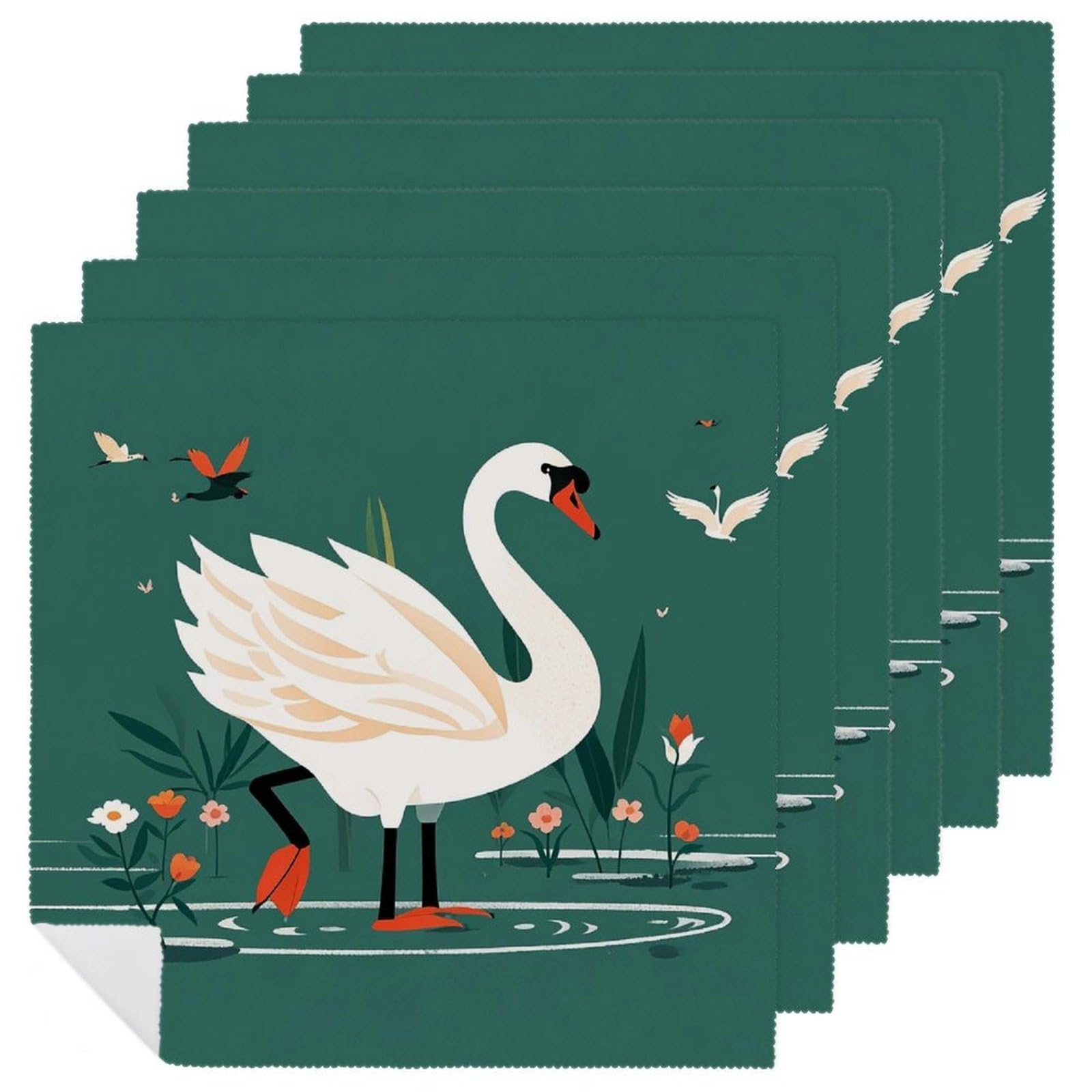 Serviettes de table décoration de dîner lot de 6 en tissu lavable pour fête de mariage