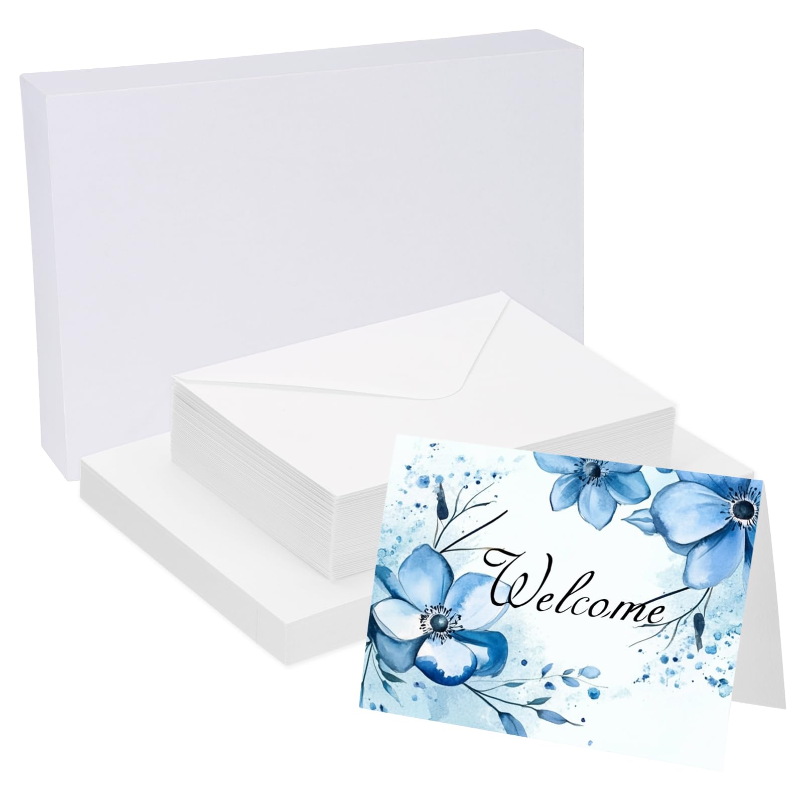 Tarjetas de acuarela artesanales de algodón puro para felicitaciones personalizadas con sobres 8