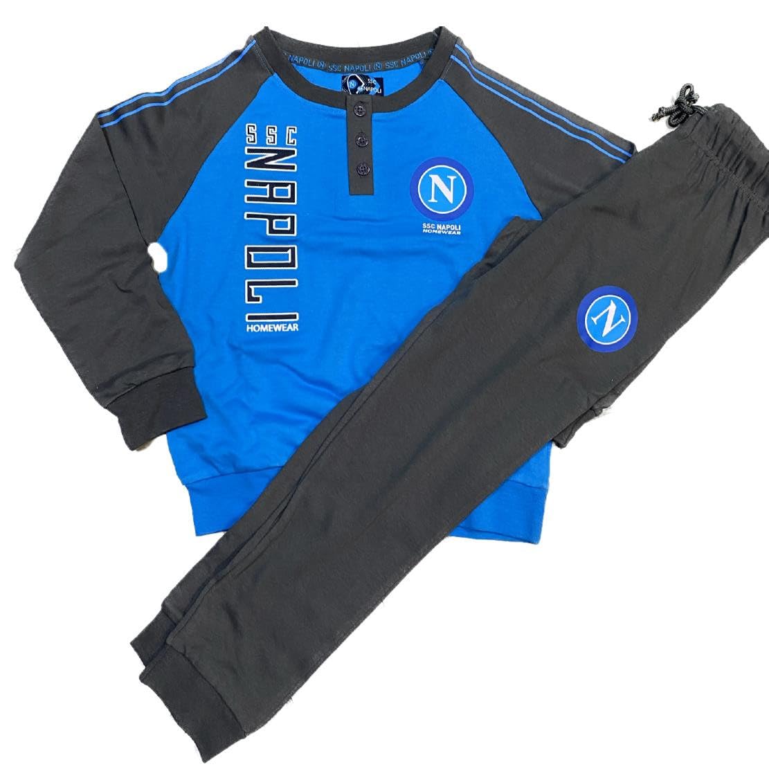 Pigiama Calcio Napoli | Caldo Cotone Interlock Pigiami Ufficiali | Personalizzati con Nome e Numero |Taglie Ragazzo Adulto PS 41416