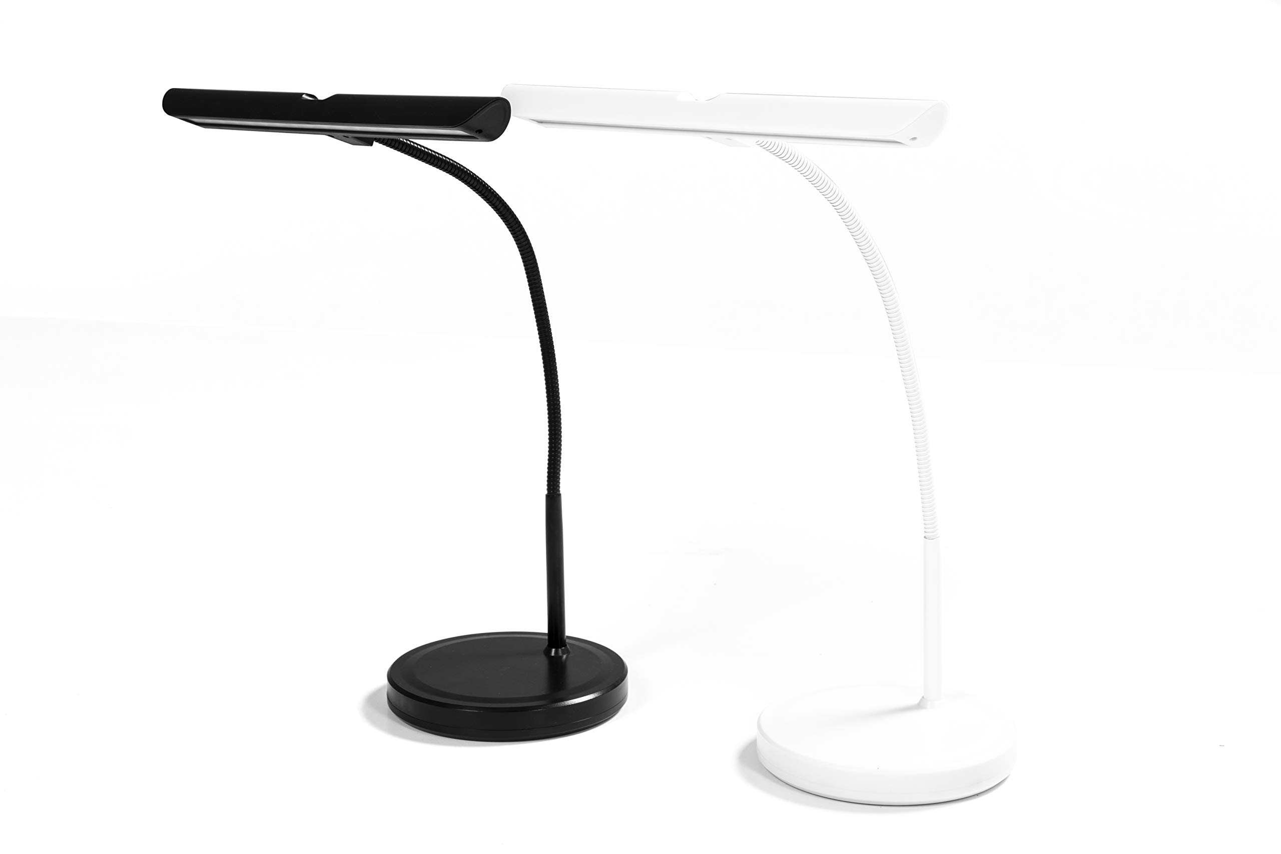 Pianolampe - Weiß - 18 LED warm-weiß - Flexibler Schwanenhals - USB Slot - Kapazitiver Einschalter