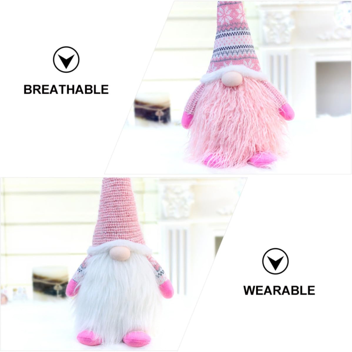 BESPORTBLE 6 Pezzi Gnomo Natalizio in Peluche Rosa, Ornamento Decorativo