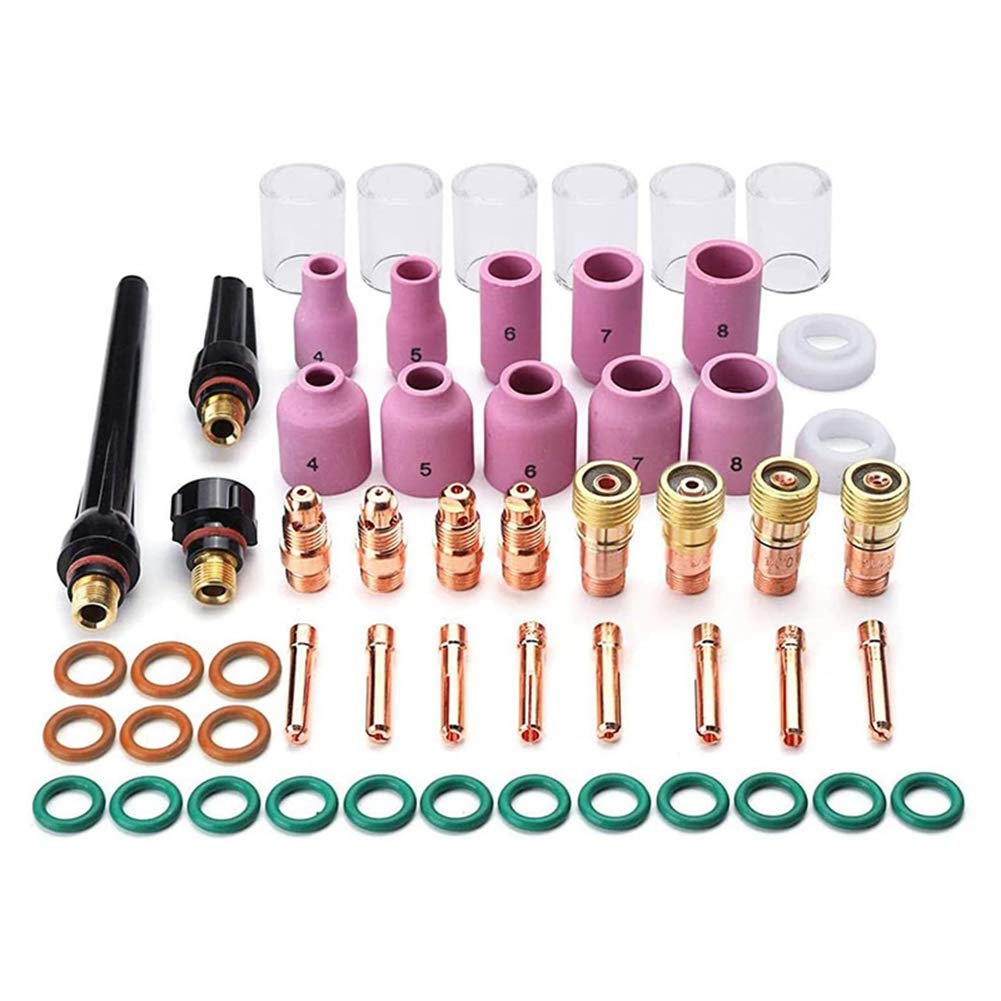 Kit d'accessoires de torche de soudage TIG 55 pièces buse d'alumine lentille à gaz pour WP 17 18 26