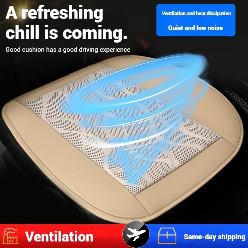 RYE Car Seat Cooling Pad for VW Volkswagen, Cooling Car Seat Cushion Seat Cover 15s Fast Cool Down 5V USB Plug Anti-Slip for Atlas Tiguan Passat Golf Jetta Beetle -Beige 1 Pcs