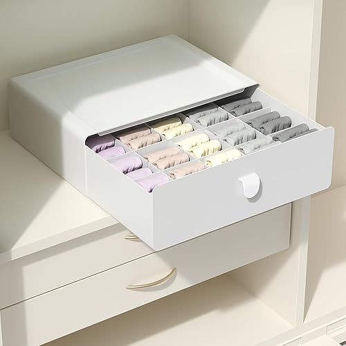 Tynulox Divisores organizadores de ropa interior, 15 celdas, cajón de ropa, apilable, armario, caja de almacenamiento para sujetadores, calcetines,
