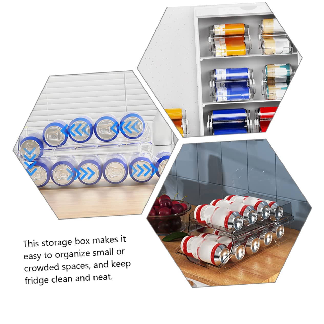 GLEAVI Dispensador de Latas Doble Capa de Plástico para Refrigerador | Caja Transparente, Organizador de Refrescos, 1 Pieza, Diseño Apilable para Tienda y Apartamento