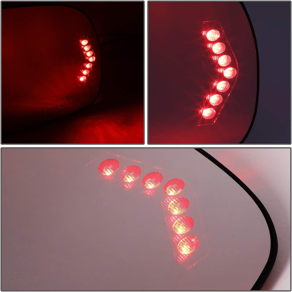DNA Motoring SMP-056-R Right/Passenger Side Door Rear View Mirror Glass w/Heater+LED Turn Signal