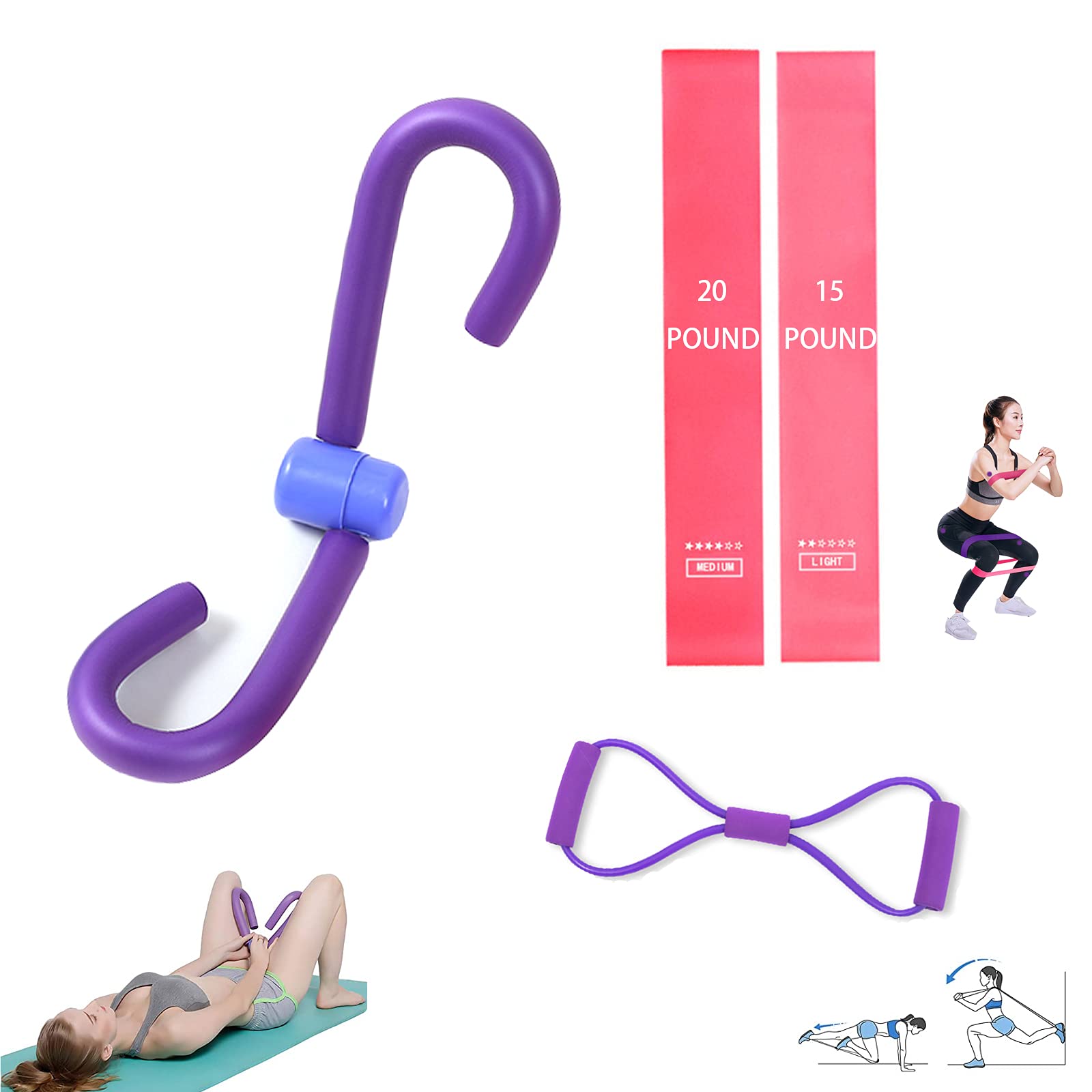 Thigh Master With 2pcs Resistance Bands And 1pcs Figure