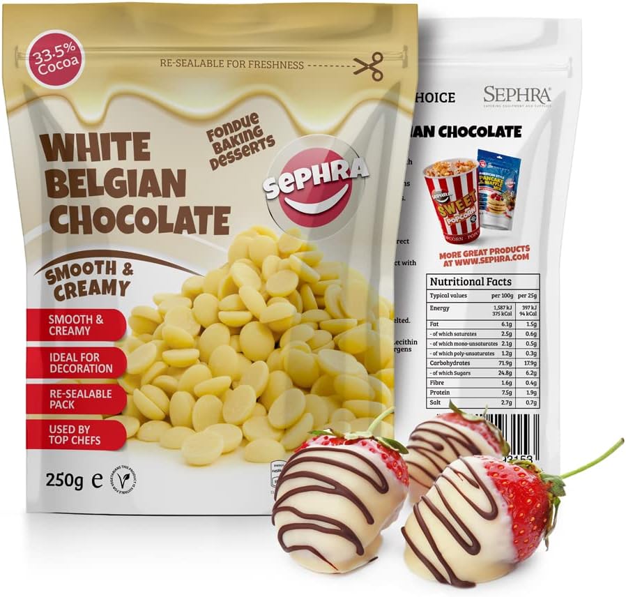 Belgian Couverture Fountain Ready Chocolate Callets - White 250g