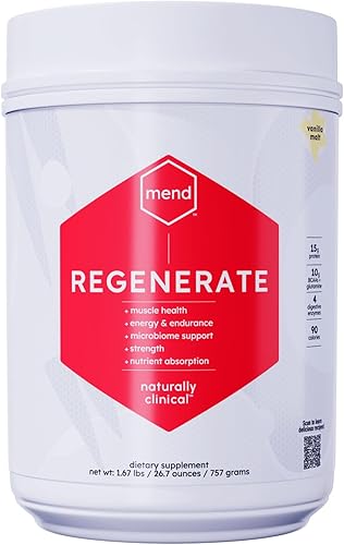 MEND Regenerate, recuperación después del entrenamiento, apoyo inmunológico y suplemento nutricional deportivo para hombres y mujeres, natural, sin