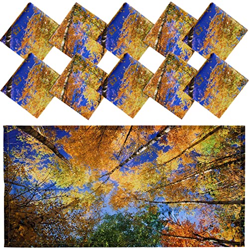 Funtery 蛍光灯カバー 10個パック 2 x 4フィート 磁気カバー 天井 教室 ライト フィルター キュービクルシールド 教室/オフィス/ホームドロップ天井装飾用 (秋の木)