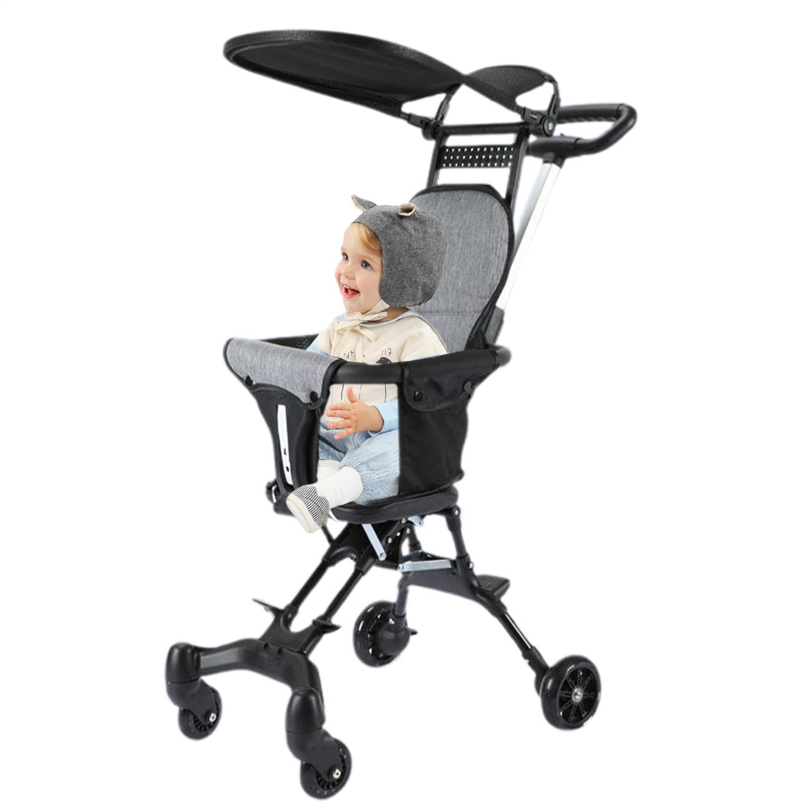 Cochecito Bebé Portátil | Aleación Aluminio ABS 52x42x90cm Ligero Plegable | Viaje | Asiento Reversible Doble Sentido Compacto Tipo Paragüas Avión Exterior Transporte Niño