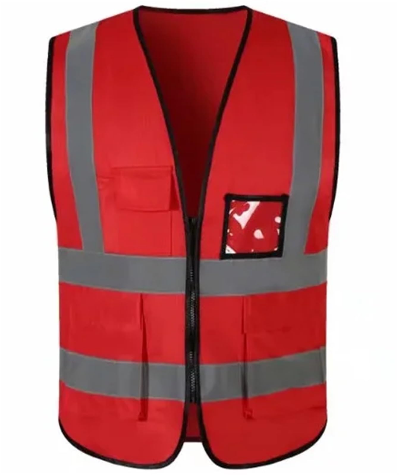 Chaleco Reflectante de Seguridad, Chalecos protección Laboral Alta Visibilidad, Ropa Trabajo, Trajes for Deportes Motociclismo y Actividades al Aire Libre(Red)