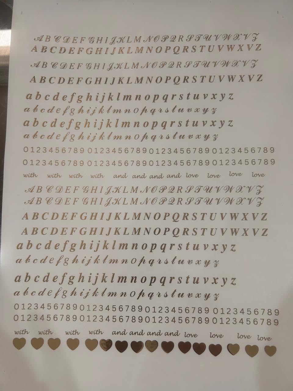 Gold Foil PVC Alphabet Stickers, Self-Adhesive Letters, Numbers and Hearts for Rakhi, Keychains, Resin Art and DIY Crafts-image-36