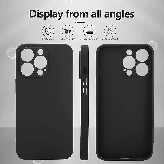 Coverzone iPhone 14 Pro Max Uyumlu Kamera Korumalı Silikon Kılıf - Soft ve Pürüzsüz Dış Yüzey, Ultra İnce, Esnek Arka Kapak - Siyah