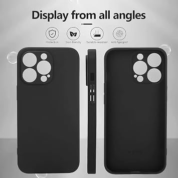 Coverzone iPhone 14 Pro Max Uyumlu Kamera Korumalı Silikon Kılıf - Soft ve Pürüzsüz Dış Yüzey, Ultra İnce, Esnek Arka Kapak - Siyah