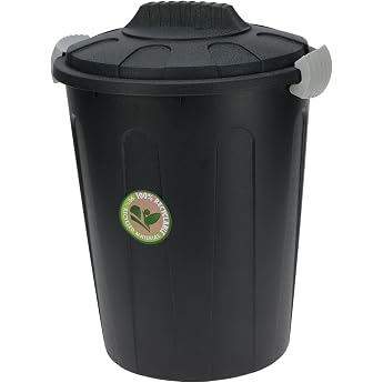 Universal Maxi Bin with Lid 23 L Black Plastic All-Purpose Bin