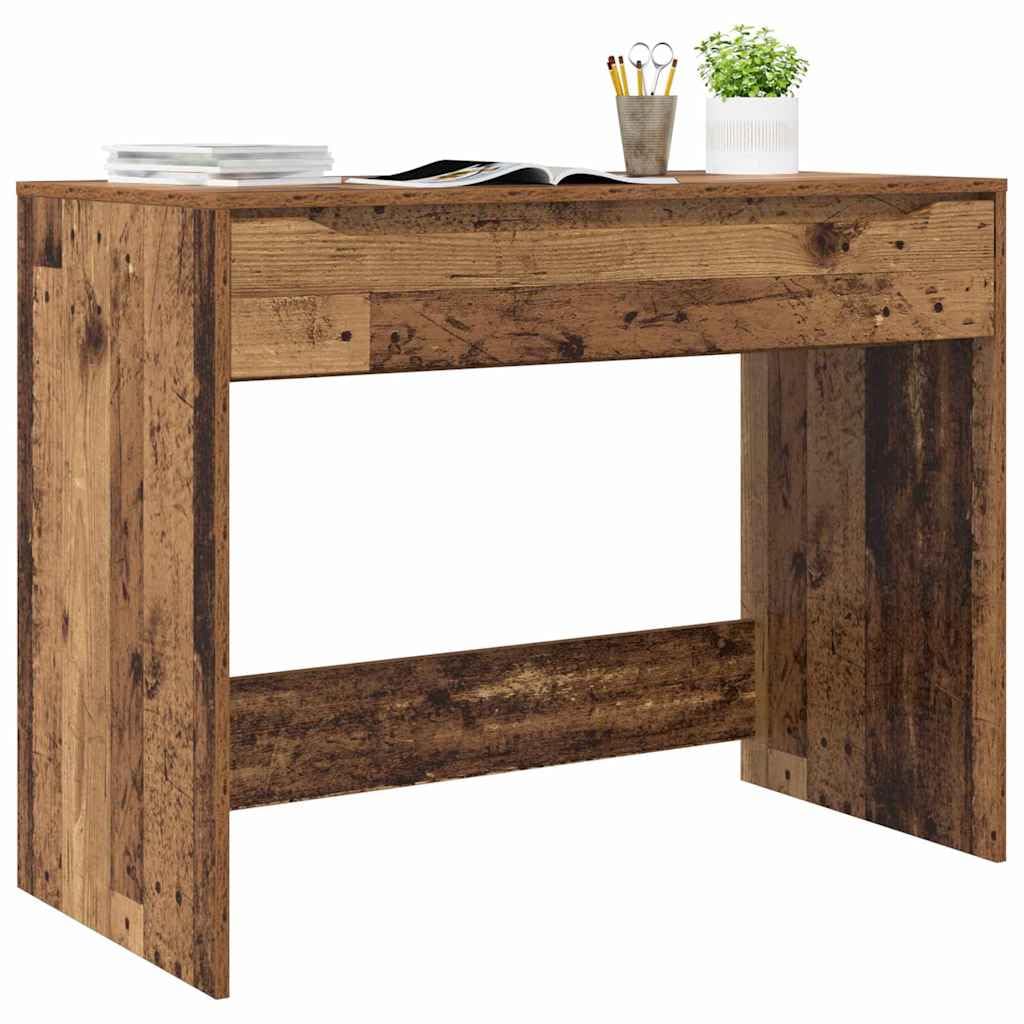 Scrivania effetto legno vecchio, 100 x 50 x 78 cm, materiale in legno, robusto scrivania per computer con cassetto, moderno tavolo da ufficio per casa, tavolo da lavoro durevole, versatile