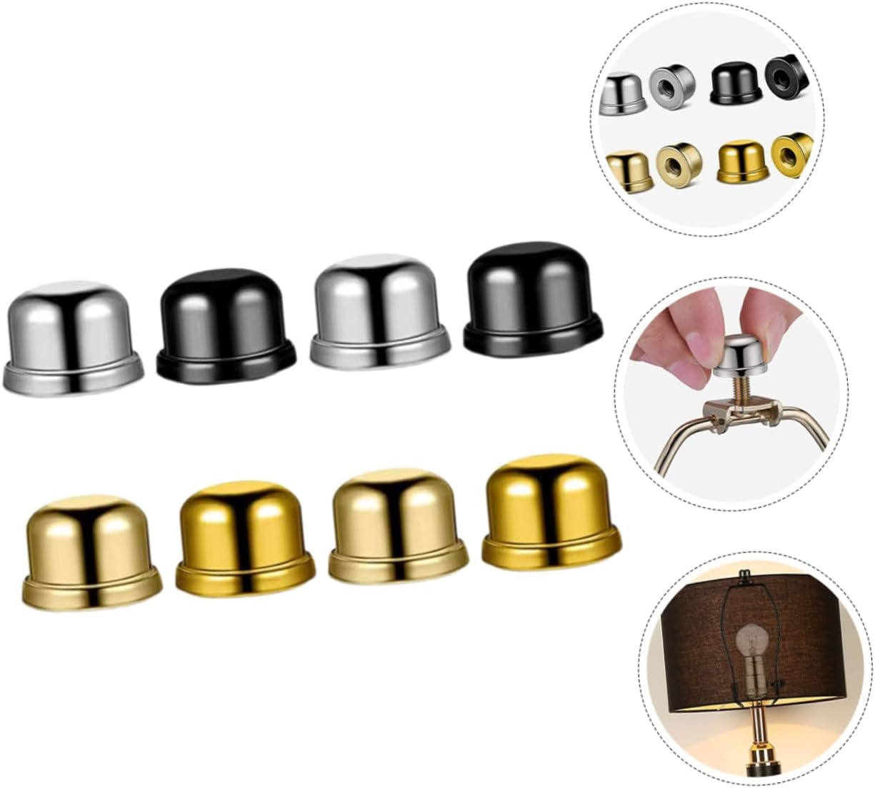 Artibetter 8pcs Diy Lamp Finials Vintage Bulb Holder Finials for Lamp Shades Decor