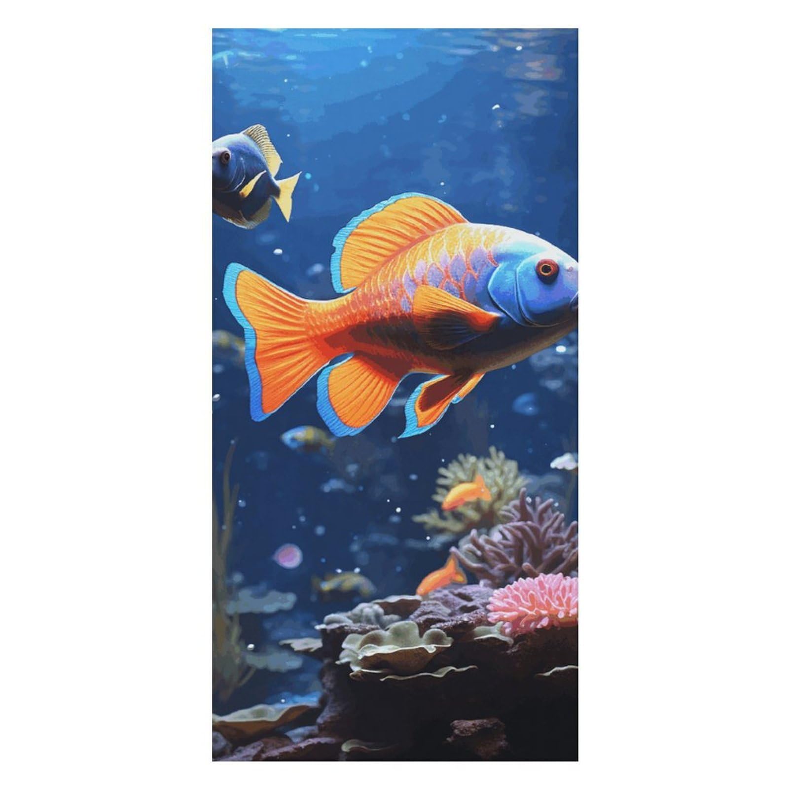 QMKFWT Fishs Beach Towels Extra Large, Quick Dry Absorbent Multipurpose, Oversized Beach Towel, Sand Free Foldable Lightweight, Travel Towel, for Beach Pool Camping Travel Vacation, 63x31.5 in