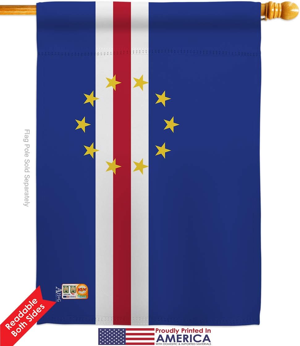 Cape Verde House Flag Regional Nationality Nation International World Country Particular Area Small Decorative Gift Yard Banner Double-Sided Made In USA 28 X 40